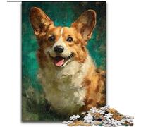 Puzzle da 1000 pezzi Happy Corgi in legno, regalo perfetto per compleanni, Natale, Halloween, Ringraziamento, Pasqua, dimensioni 50X75CM