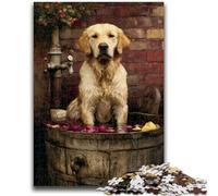 Puzzle da 1000 pezzi "Happy Golden Retriever" per adulti e ragazzi, per età 14+, gioco, decorazione da parete, regali unici per compleanno e Natale, 50x75cm