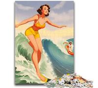 Puzzle da 1000 pezzi Hawaii Surfer Girl Aiuta il cervello ad allenarsi Giocattoli avvincenti per coltivare la pazienza Adatto alle coppie (dimensioni 50x70cm)