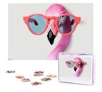 Puzzle da 1000 pezzi - Hello Glasses Flamingo Puzzle per adulti impegnativo puzzle con immagine personalizzata puzzle in legno 75 x 50 cm