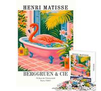Puzzle da 1000 pezzi Henri Matisse Flamingo Bathing Art Print Giocattolo Decorazione da parete Regalo per compleanni Gioco educativo Allena il tuo cervello e le tue mani Dimensioni 38x26cm
