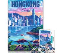 Puzzle da 1000 pezzi Hong Kong Cina Puzzle da 1000 pezzi per adulti, ideale come regalo per tutta la famiglia per ragazzi dai 14 anni in su 26x38cm