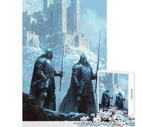 Puzzle da 1000 pezzi "I Cavalieri della Fortezza di Ghiaccio" giocattolo da parete ottimo regalo e gioco per famiglie con poster abbinato e foglio di quiz dimensioni 38x52cm