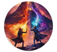Puzzle da 1000 pezzi "I maghi del vulcano" - Puzzle rotondo da 1000 pezzi per adulti, gioco interattivo per famiglie, sfida per la mente, giocattolo educativo (67,5x67,5cm)