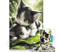 Puzzle da 1000 pezzi I migliori amici gatti, decorazione da parete, regalo di compleanno, compleanno e Natale 38x52cm