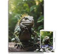 Puzzle da 1000 pezzi "Iguana nella foresta" per adolescenti, gioco divertente per imparare e stimolare la mente, regalo perfetto per le feste, dimensioni 38x52cm