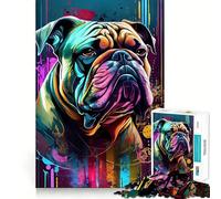 Puzzle da 1000 pezzi "Il Bulldog Gentile" per adolescenti, gioco cognitivo, rilassante, con un disegno da assemblare, opera d'arte 50x75cm