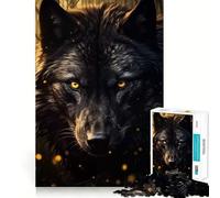 Puzzle da 1000 pezzi "Il cacciatore del lupo nero" con bordi perfetti,gioco di allenamento mentale,divertimento a ritmo lento,regalo di compleanno 50x75cm