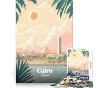 Puzzle da 1000 pezzi "Il Cairo, Egitto" per adulti, ideale per il benessere mentale, il sollievo dallo stress, il divertimento e la precisione Regalo di Natale (38x26cm)