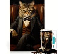 Puzzle da 1000 pezzi "Il capo è arrabbiato con il gatto" per adolescenti, gioco di logica e abilità, antistress, taglio preciso, regalo adorabile 38x52cm