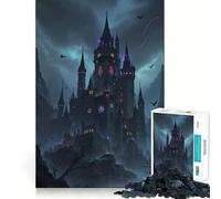 Puzzle da 1000 pezzi "Il castello oscuro sulla scogliera" per adulti, gioco rilassante e divertente, taglio di alta qualità, regalo di compleanno 38x52cm