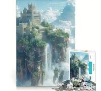 Puzzle da 1000 pezzi "Il castello volante nel cielo", gioco per famiglie, assemblaggio di motivi, con pezzi di forma casuale completamente ad incastro 50x75cm