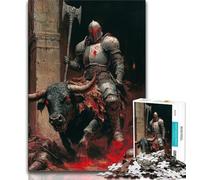 Puzzle da 1000 pezzi "Il cavaliere e il toro" per adolescenti sfida difficile contro lo stress migliora l'amore tra coppie (26x38cm)