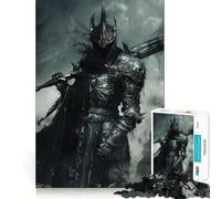 Puzzle da 1000 pezzi "Il Cavaliere Fantasma" per adulti, ideale per stimolare la memoria e creare momenti di relax, con un disegno che fa da sfondo alla lista dei desideri di Babbo Natale 38x26cm