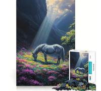 Puzzle da 1000 pezzi "Il Cavallo dell'Alba" per adolescenti, gioco di logica stimolante per il relax, bordi chiari, sorpresa di compleanno 50x75cm