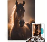 Puzzle da 1000 pezzi "Il cavallo lascia splendere il sole" gioco impossibile taglio di precisione con pezzi di forma casuale completamente ad incastro 38x26cm