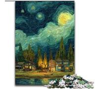 Puzzle da 1000 pezzi "Il cielo notturno di Van Gogh", 1000 pezzi per adulti, rompicapo impegnativo per adolescenti, perfetto come decorazione per la casa o come regalo (dimensioni 26x38cm)