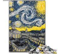 Puzzle da 1000 pezzi "Il cielo notturno di Van Gogh" per adolescenti, per ammazzare il tempo durante le vacanze Ogni pezzo è unico Gioco stimolante e divertente per tutta la famiglia, 26x38cm