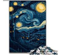 Puzzle da 1000 pezzi "Il cielo notturno di Van Gogh" per adolescenti, per ammazzare il tempo durante le vacanze Ogni pezzo è unico Gioco stimolante e divertente per tutta la famiglia, 50x75cm