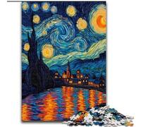 Puzzle da 1000 pezzi "Il cielo notturno di Van Gogh" per adolescenti,regali,giocattoli educativi per l'apprendimento,giochi per famiglie,adatti per la decorazione della scrivania (dimensioni 26x38cm)