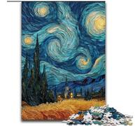 Puzzle da 1000 pezzi "Il cielo notturno di Van Gogh" per adulti, perfetto regalo di Natale e Capodanno, regalo per le feste (dimensioni 26x38cm)