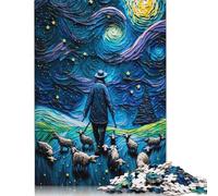 Puzzle da 1000 pezzi "Il contadino e le sue pecore", difficoltà alta, giochi educativi, giocattoli, regali di Natale, 1000 pezzi (75x50 cm)