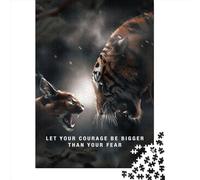 Puzzle da 1000 pezzi "Il coraggio è più grande della paura" per adulti e adolescenti, puzzle in legno, gioco educativo, sfida, giocattolo, regali di compleanno, 1000 pezzi (75x50 cm)