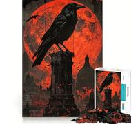 Puzzle da 1000 pezzi "Il Corvo e la Luna di Sangue" per adulti e ragazzi, gioco di logica solido, divertente e silenzioso, taglio di precisione, Babbo Natale, scegli il tuo desiderio (38x52cm)