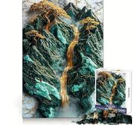 Puzzle da 1000 pezzi "Il Cuore d'Oro della Montagna" per adulti, gioco di logica, divertimento in casa, bordi precisi, oggetto da collezione 38x52cm