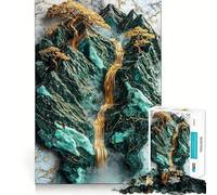Puzzle da 1000 pezzi "Il Cuore d'Oro della Montagna" per adulti, gioco di logica, divertimento in casa, bordi precisi, oggetto da collezione 38x52cm