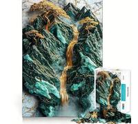 Puzzle da 1000 pezzi "Il Cuore d'Oro della Montagna" per adulti, rompicapo, gioco rilassante, taglio perfetto, regalo memorabile 50x75cm