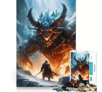 Puzzle da 1000 pezzi "Il Drago Demone" per adolescenti, gioco per esercitare la mente, momento di condivisione, taglio di precisione, pezzo da collezione 38x26cm
