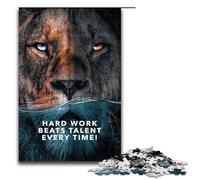 Puzzle da 1000 pezzi Il duro lavoro batte il talento per adulti gioco di famiglia in legno 75x50 cm