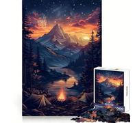 Puzzle da 1000 pezzi "Il falò in montagna" per adolescenti, gioco rompicapo per attività domestiche, taglio premium, articolo da sogno di Babbo Natale 38x52cm
