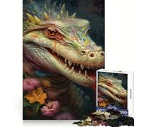 Puzzle da 1000 pezzi "Il forte coccodrillo" per ragazzi, stimola la memoria, rilassante e divertente, con un design accattivante e una piacevole sorpresa 38x26cm