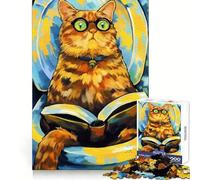 Puzzle da 1000 pezzi "Il gatto ama i libri" per adulti, ideale per il benessere mentale, un passatempo rilassante, con incastro perfetto e un regalo premuroso (38x52cm)
