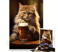 Puzzle da 1000 pezzi "Il gatto ama la birra" per adulti, esercizio di ragionamento, divertimento tranquillo, bordi di alta qualità, regalo per le vacanze (50x75cm)