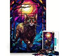 Puzzle da 1000 pezzi "Il gatto Anggora nella notte selvaggia" per adolescenti, attività per migliorare la memoria, modello da assemblare a casa, regalo perfetto 38x26cm