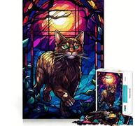 Puzzle da 1000 pezzi "Il gatto Anggora nella notte selvaggia" per adolescenti, gioco intelligente e rilassante, assemblaggio di modelli, lista dei desideri di Babbo Natale 50x75cm