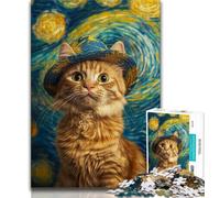 Puzzle da 1000 pezzi "Il gatto col cappello" per adulti e adolescenti, gioco educativo, sfida, giocattolo, arredamento unico per la casa e regali, 50x75cm