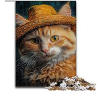 Puzzle da 1000 pezzi "Il gatto col cappello" per adulti e ragazzi, gioco stimolante e gioco per famiglie, collezione di artisti, belle arti per bambini dai 14 anni in su (26x38cm)