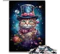 Puzzle da 1000 pezzi "Il gatto col cappello", puzzle in cartone, gioco interattivo per famiglie, decorazione fai da te per la casa, stimolante rompicapo regalo, 1000 pezzi(26x38cm)