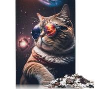 Puzzle da 1000 pezzi "Il Gatto Cosmico" per adulti, puzzle impegnativi e stimolanti per bambini adulti, 1000 pezzi (75x50 cm)