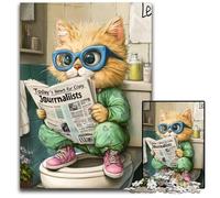 Puzzle da 1000 pezzi "Il gatto persiano va in bagno", regalo per adulti, gioco di stimolazione mentale per adolescenti e interazione familiare, 26X38CM/10,23x14,96 pollici.