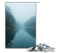 Puzzle da 1000 pezzi "Il lago nella nebbia sembra un paese delle fate" per bambini puzzle in legno decorazioni per la casa 1000 pezzi (38x26 cm)