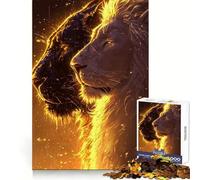 Puzzle da 1000 pezzi "Il Leone Bianco e la Pantera" per ragazzi, stimola la memoria, rilassa la mente, divertente, si incastra perfettamente, perfetto per Natale (38x26cm)