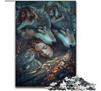 Puzzle da 1000 pezzi "Il lupo e la ragazza" per adulti e adolescenti, giocattoli, giochi educativi, antistress, lista dei desideri con Babbo Natale (26x38cm)