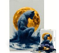Puzzle da 1000 pezzi "Il Lupo Mannaro e la Luna" per adolescenti, attività fisica intelligente e rilassante, con incastro perfetto, regalo di compleanno (38x26cm)