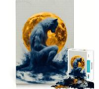 Puzzle da 1000 pezzi "Il Lupo Mannaro e la Luna" per adolescenti,divertente attività di sviluppo della mente,pezzi di dimensioni uniformi e precisi,rilassante attività di gruppo al chiuso (50x75cm)