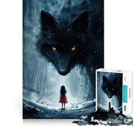 Puzzle da 1000 pezzi "Il lupo nero e la bambina",con incastri perfetti,attività di gioco intelligente,divertimento per il tempo libero,regalo di compleanno 38x52cm